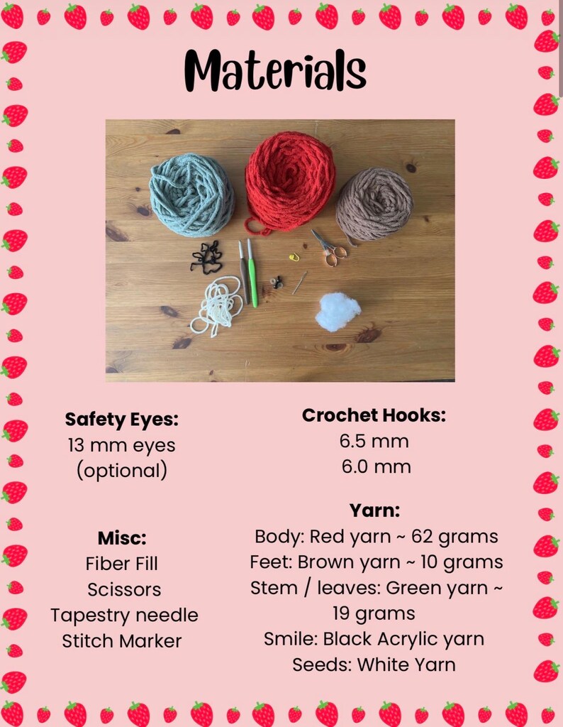 Stubby the Strawberry | PATTERN ONLY - Image 2